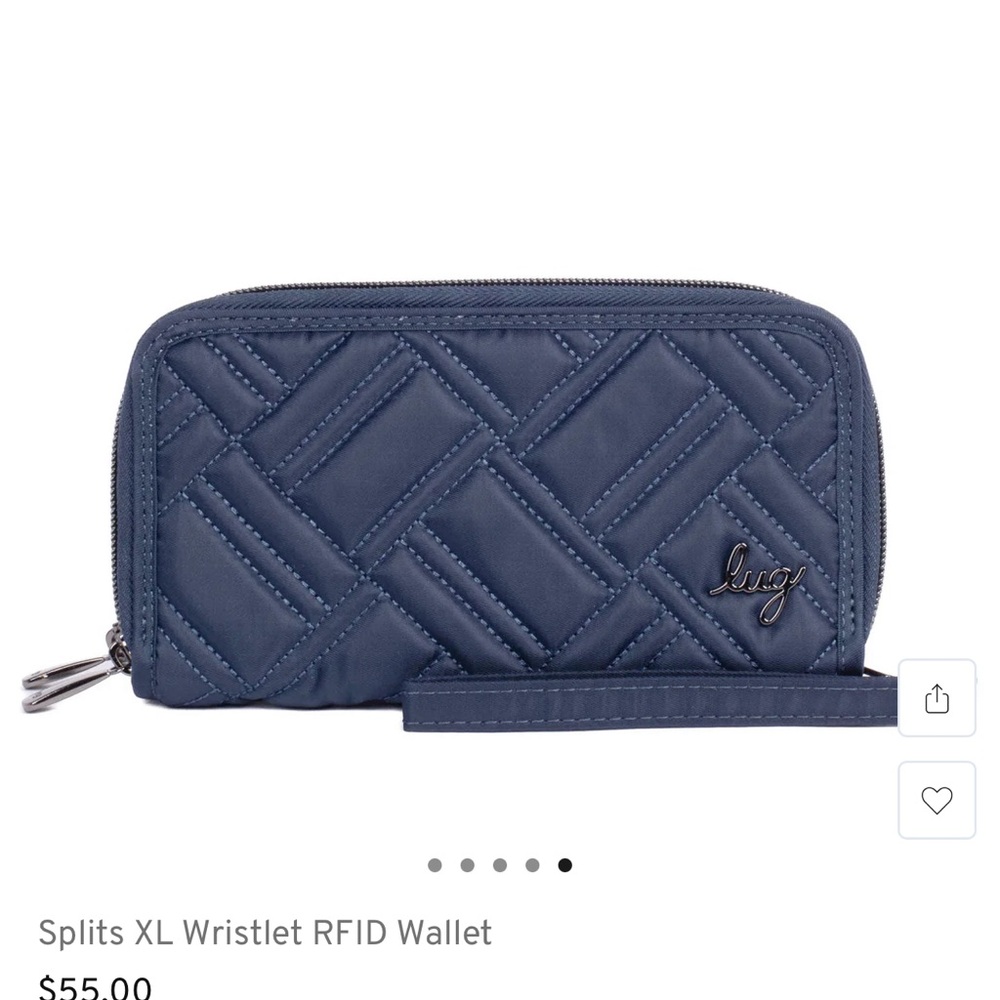 INDIGO BLUE 💙 Lug Splits XL Wallet Wristlet - EUC